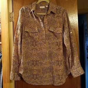 Snake Print Pattern Blouse